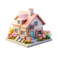 ai généré maison, minuscule mignonne Accueil png