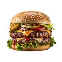 ai gegenereerd Hamburger, Hamburger png, Hamburger met transparant achtergrond png