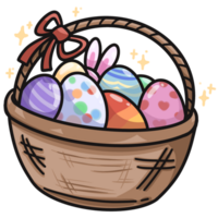 basket of Easter egg socate png