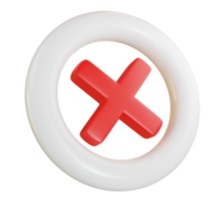 vermelho Cruz 3d render botão, não ícone png