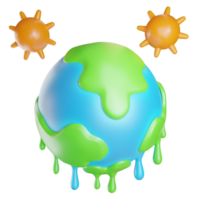 Green Earth 3d render on isolated background for Earth Day, recycle icon for the green globe,3d rendering illustration png