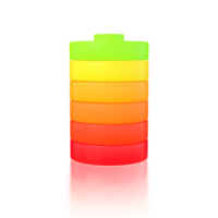 ten volle opgeladen accu indicator Aan transparant achtergrond. 3d veroorzaken. png