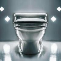 AI generated close view ceramic clean toilet photo