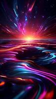 AI generated Animation colorful futuristic technology banner design background.Generative AI. video