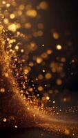 AI generated Animation gold and blue sparkle particles background.Generative AI. video