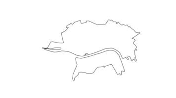 animated sketch of a map of Torun in Poland video