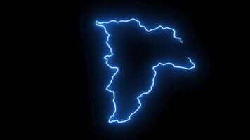 map of Balkh in afghanistan with glowing neon effect video