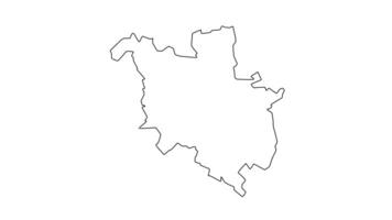 animado bosquejo mapa de Poznan en Polonia video