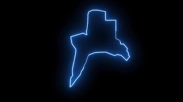 map of Basra in iraq with glowing neon effect video