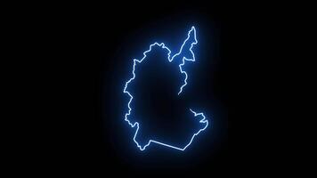 map of Ba'qubah in iraq with glowing neon effect video