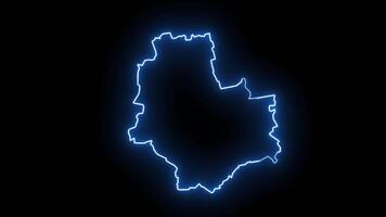 map of Warsaw in poland with glowing neon effect video