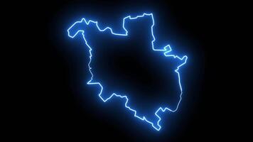 carta geografica di poznan nel Polonia con raggiante neon effetto video