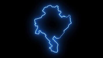map of Ghazni in afghanistan with glowing neon effect video