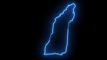 Lashkar Gah map in afghanistan with glowing neon effect video