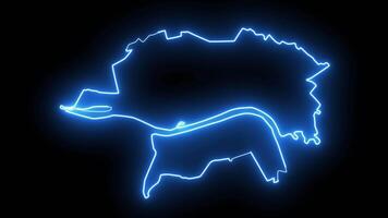 map of torun in poland with glowing neon effect video