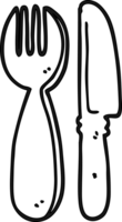 cartoon knife and fork icon png