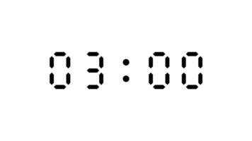 5 second countdown digital timer on white background video