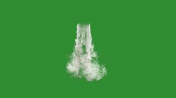 Smoke of rocket launch on green background video