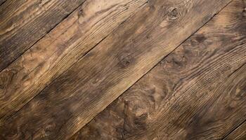 AI generated Wood banner background. Top down view. Old brown wood texture background of tabletop seamless. Wooden plank vintage of table board nature pattern are surface grain hardwood floor rustic photo