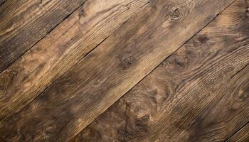AI generated Wood banner background. Top down view. Old brown wood texture background of tabletop seamless. Wooden plank vintage of table board nature pattern are surface grain hardwood floor rustic photo