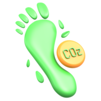 3D Illustration carbon foot print png