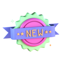 3D Illustration new badge png