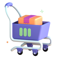 3D Illustration shopping cart png