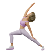 3D Illustration yoga warrior pose png