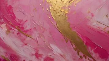 AI generated pink gold brush paint baground video