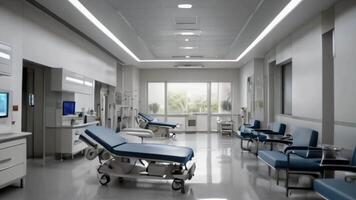 AI generated modern hospital interior video