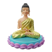 3d ilustración Buda estatua png