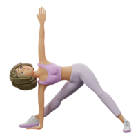 3D Illustration yoga triangle pose png