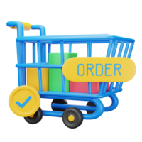 3D Illustration order cart png