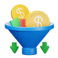 3D Illustration sales funnel png