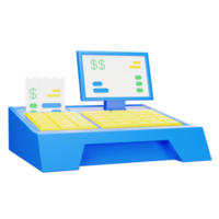 3D Illustration cash register png