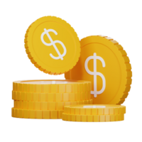 3D Illustration stack of coin png