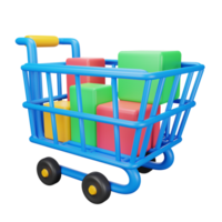 3D Illustration shopping cart png
