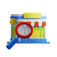 3D Illustration find store png