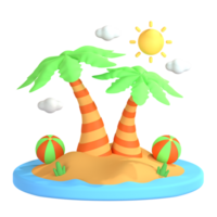 verão de ilustração 3D png