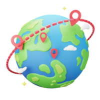 3D Illustration world globe png