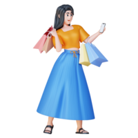 3D Illustration Character holding a phone png