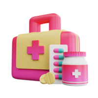 3D Illustration first aid kit png