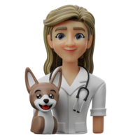 3d avatar karaktär illustration kvinna veterinär png