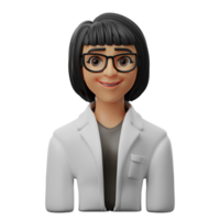 3d avatar personaggio illustrazione femmina scienziato png