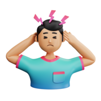 3d ilustración masculino dolor png