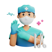 3d Illustration männlich Chirurgie png