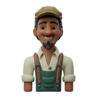 3d avatar personaje ilustración masculino granjero png