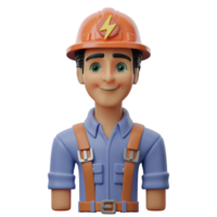 3d avatar personaje ilustración masculino electricista png