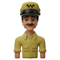 3d avatar personnage illustration Masculin Taxi chauffeur png