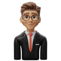 3d avatar personaje ilustración masculino abogado png